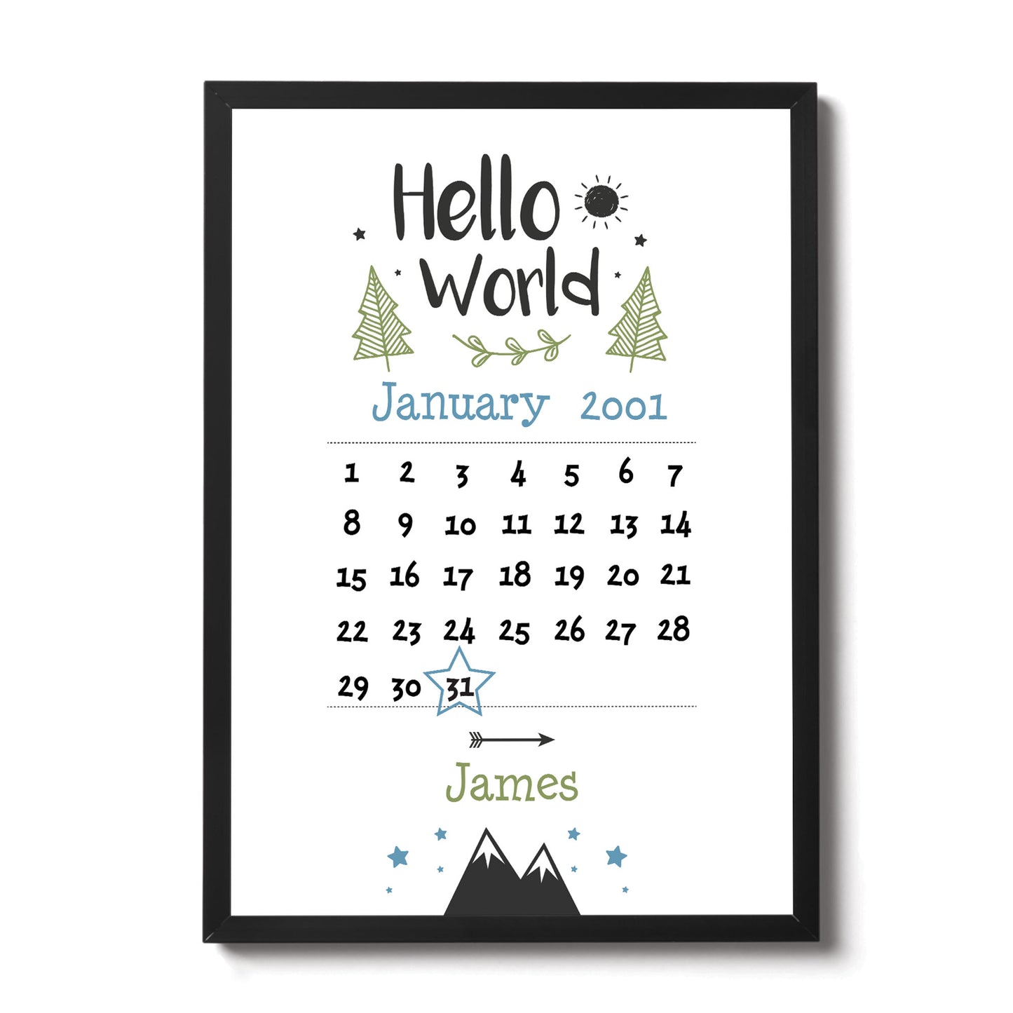 Newborn Baby Gift Baby Boy Girl Christening Gift Nursery Print