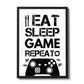 Boys Bedroom Decor Framed Gaming Print For Wall Gaming Sign