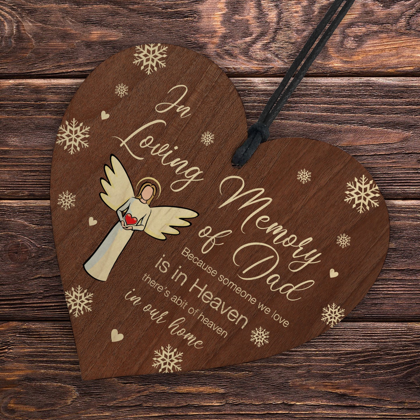 In Loving Memory of Dad Memorial Bauble Ornaments Plaque