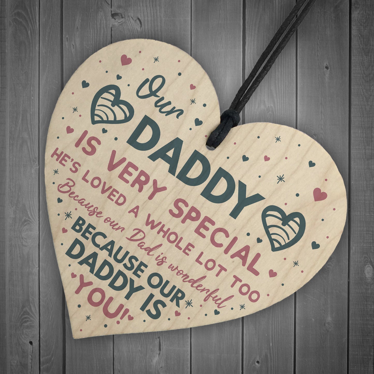 Daddy Gifts From Daughter Wooden Heart Fathers Day Gift From Son