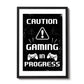 Beware Gaming Sign Boys Bedroom Decor Funny Gamer Gift Framed