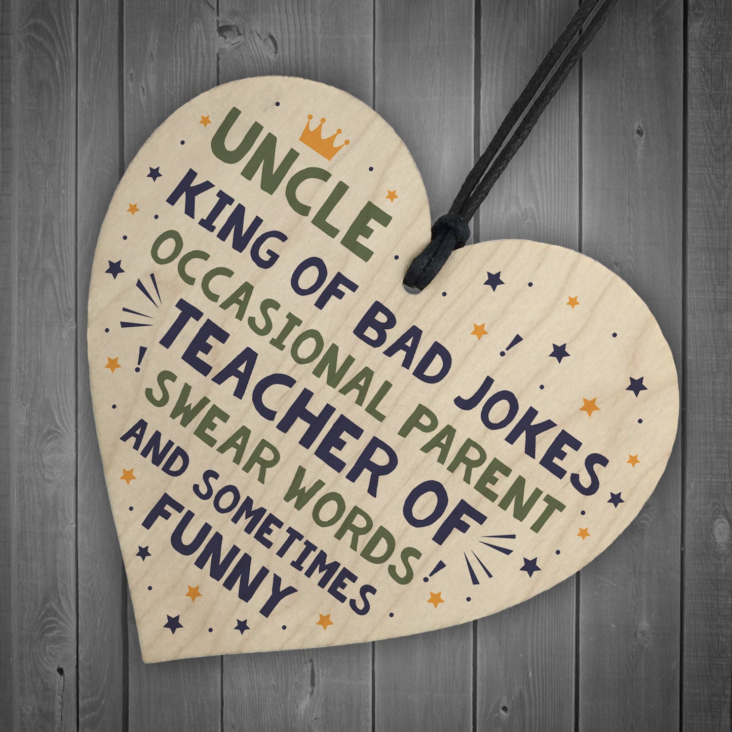 Funny Gift For Uncle Birthday Christmas Present Wood Heart