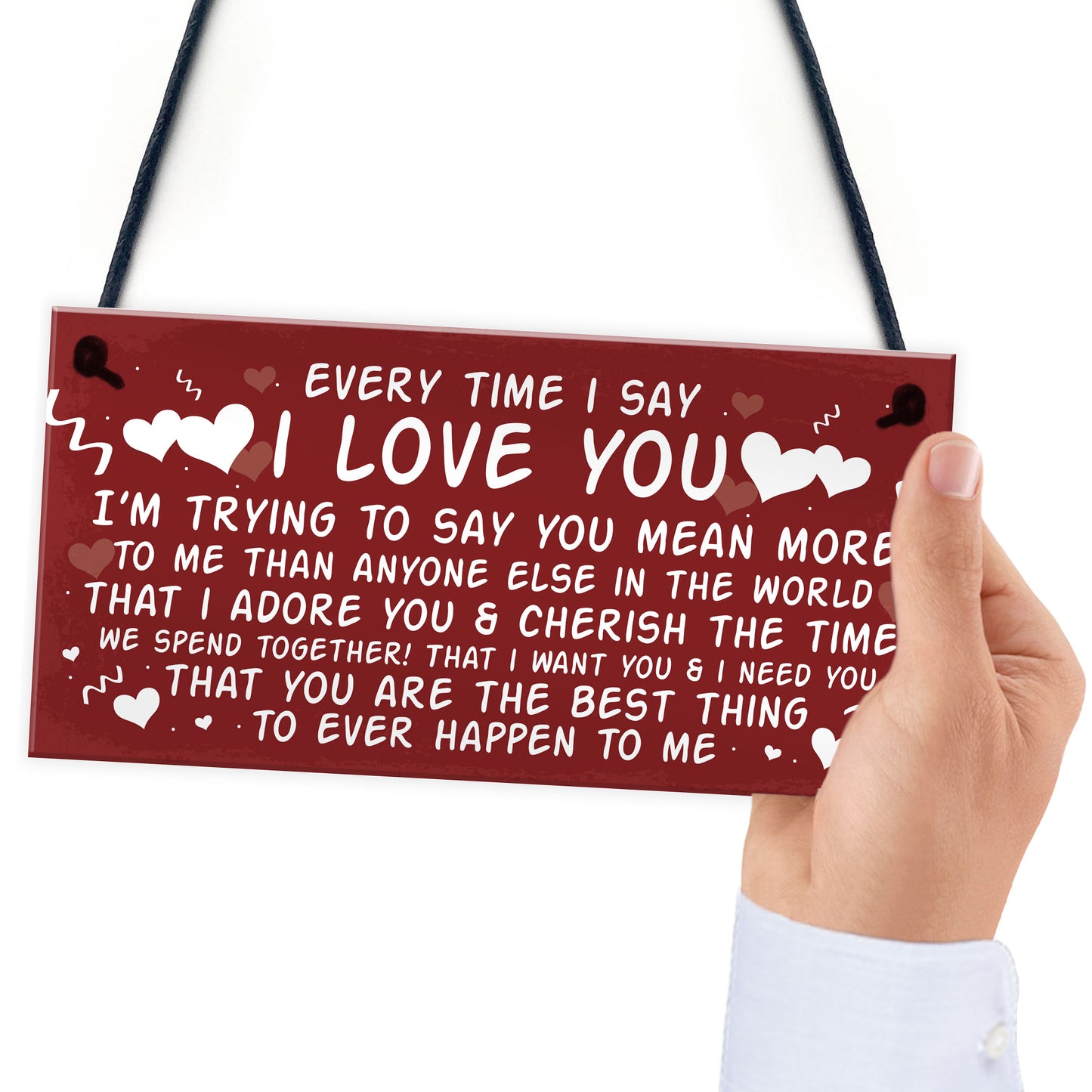 Love You Plaque Hanging Plaque Anniversary Valentines Day Gift