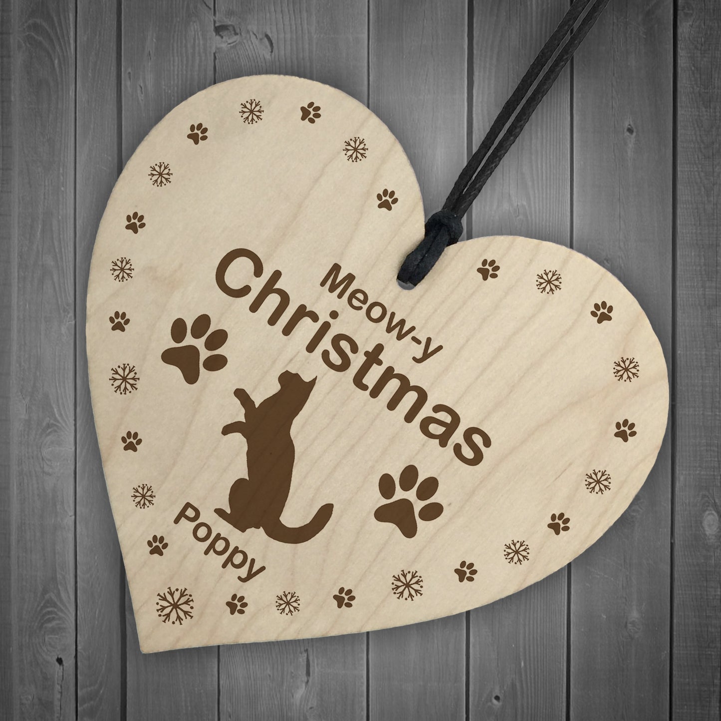 Meowy Christmas Decoration For Cat Personalised Cat Gift For Cat