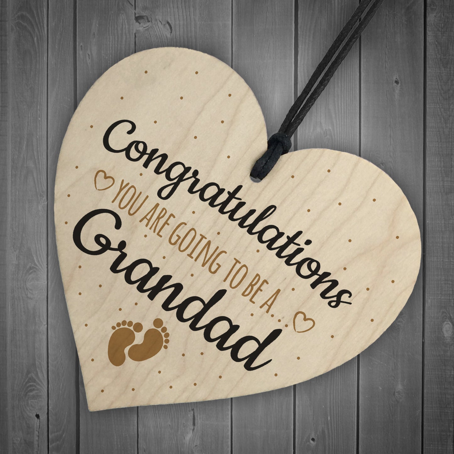 Handmade Pregnancy Announcent Gift Heart Congratulations Grandad