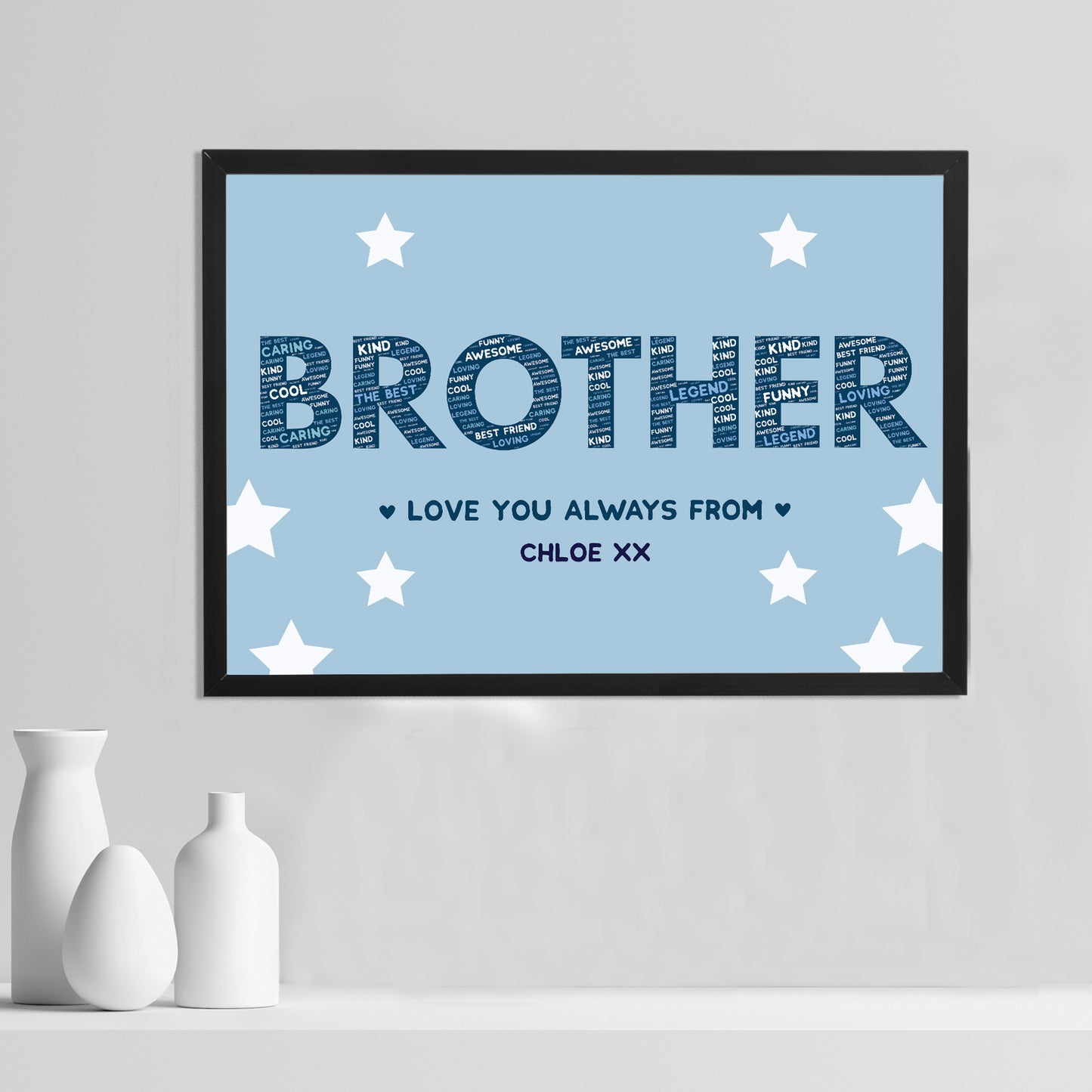 Brother Gift Personalised Frame Print Brother Birthday Xmas Gift