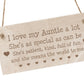 Auntie Gift Engraved Hanging Sign Novelty Auntie Birthday Xmas
