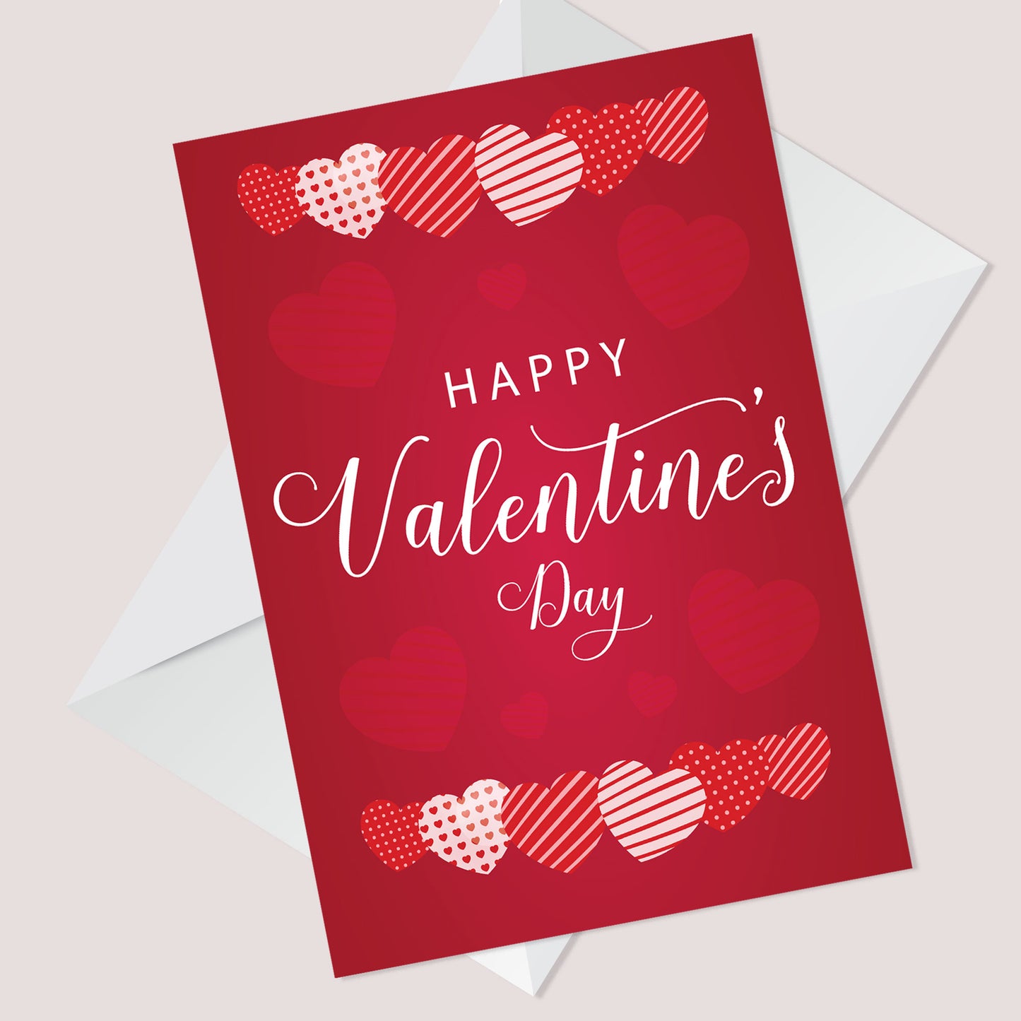 Valentines Day Card Cute Stripe Valentine Card For Girlfriend