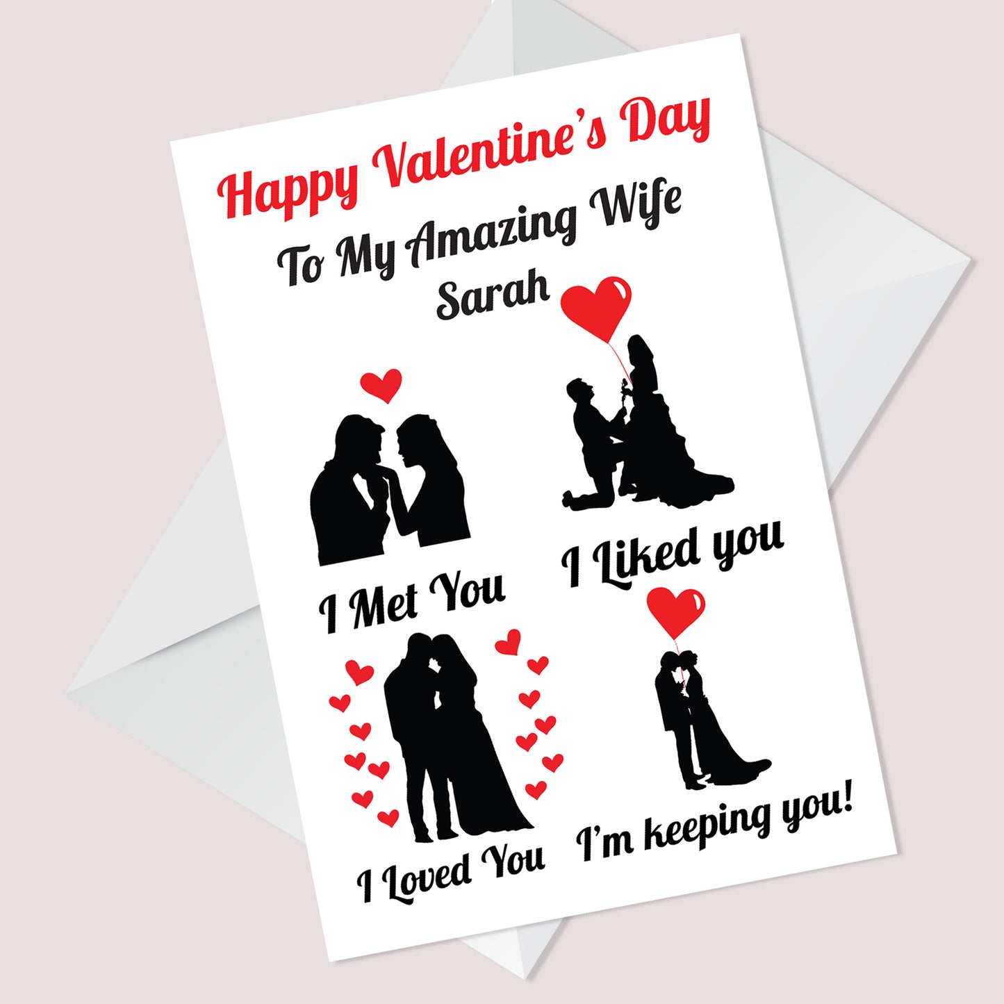 Personalised Valentines Day Card For Her Card For Wife