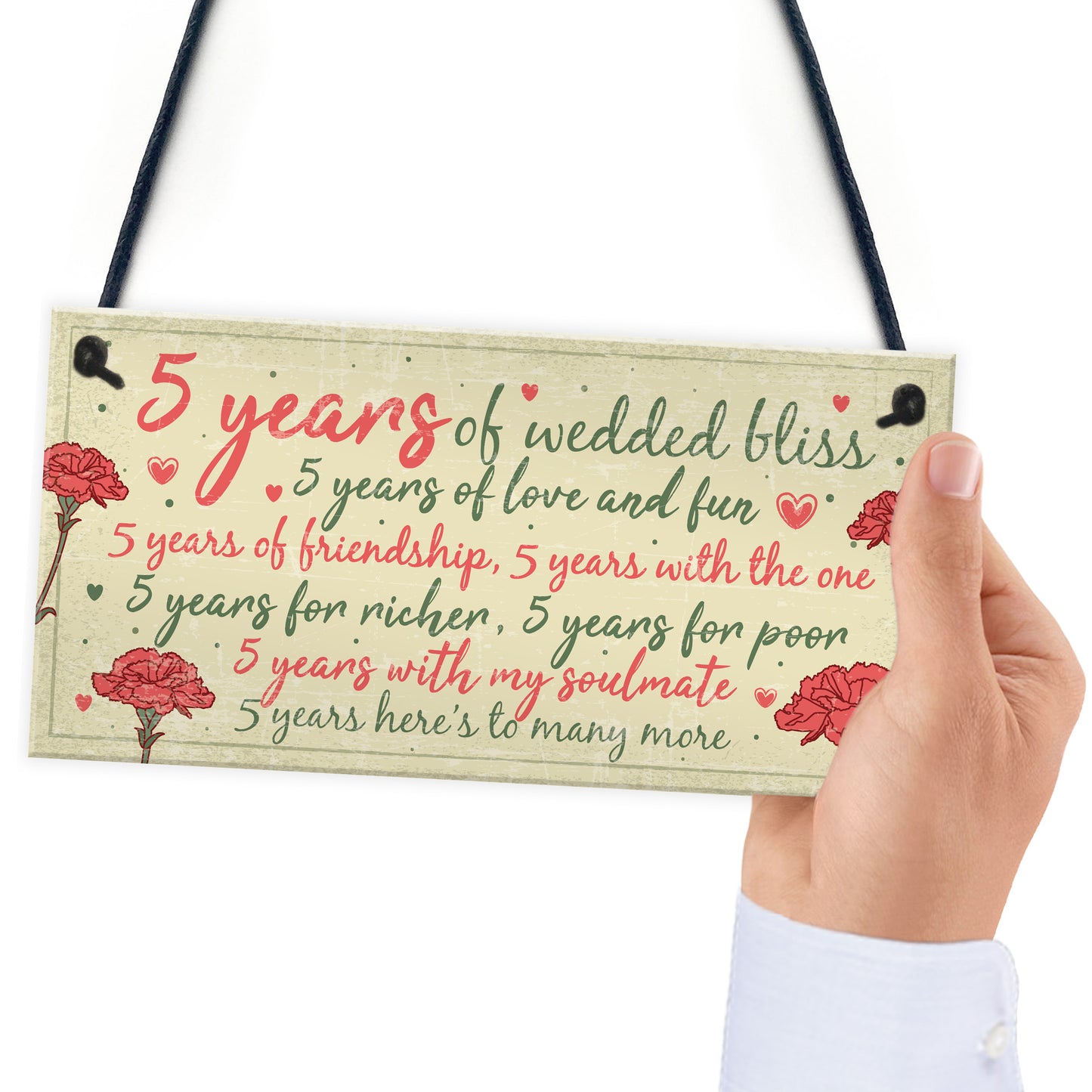 5th Wedding Anniversary Card Gift For Husband Wife Five Year