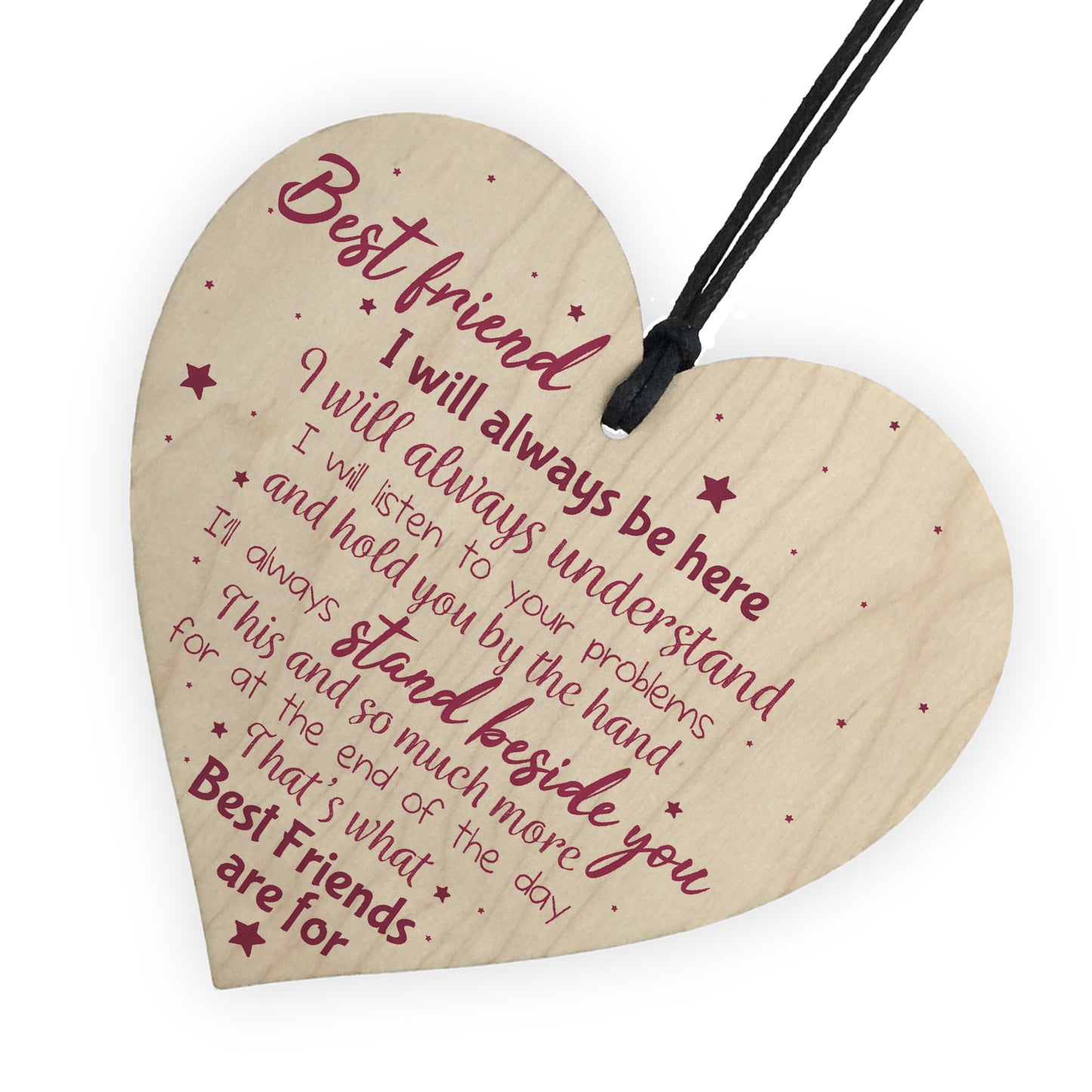 Best Friend Gift Friendship Plaque Wood Heart Birthday Keepsake