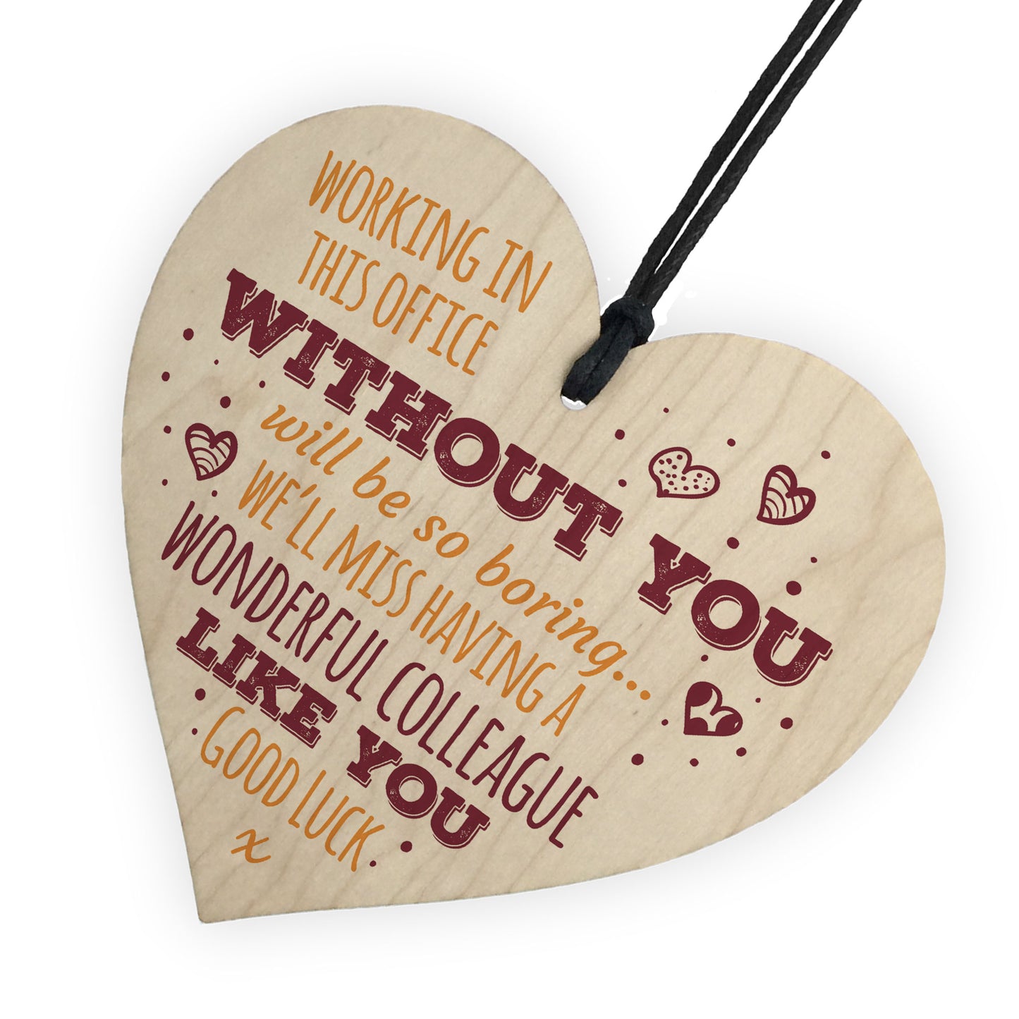 Wonderful Colleague Wooden Heart Plaque Friendship Sign Bye Gift