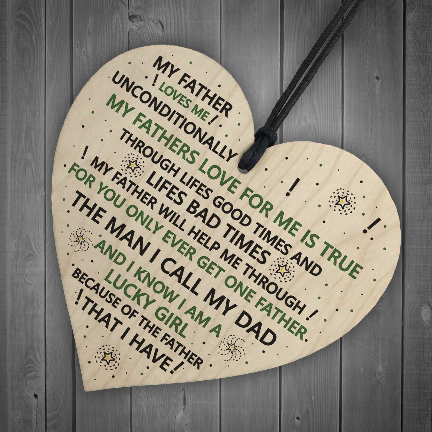 Dad Gift For Birthday Christmas Wooden Heart Dad Thank You Gift