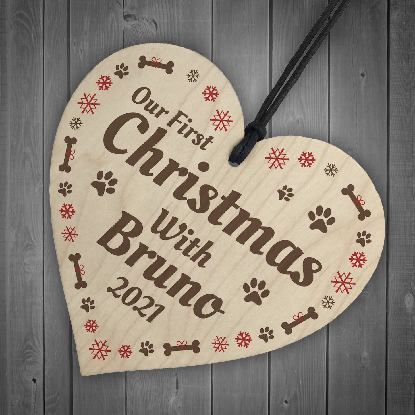 Dog Puppy Bauble 1st Christmas Personalised Christmas Tree Decor