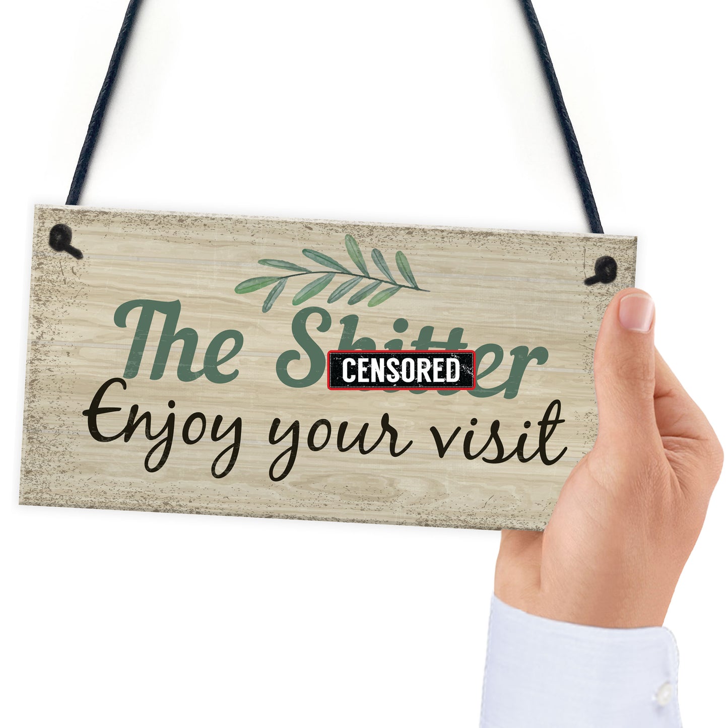 Shabby Chic Welcome Bathroom Sign Funny Hanging Wall Door Plaque