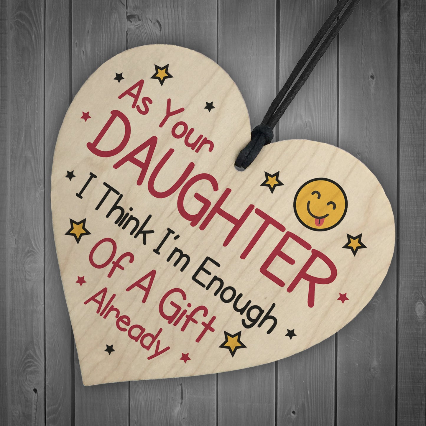 Funny Joke Birthday Gift For Mum Dad Wood Heart Daughter Gift