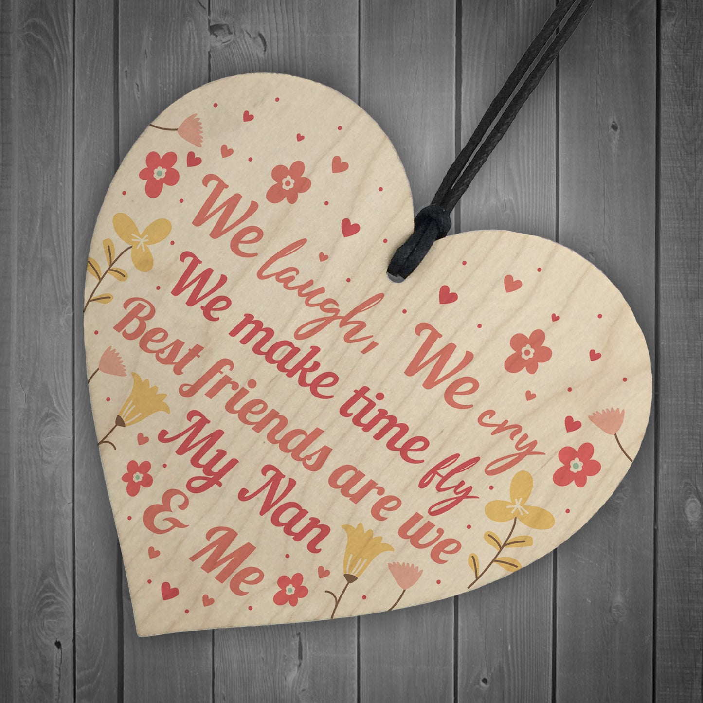Cute Nan Gift Wood Heart Mothers Day Gift For Nan Birthday Gift