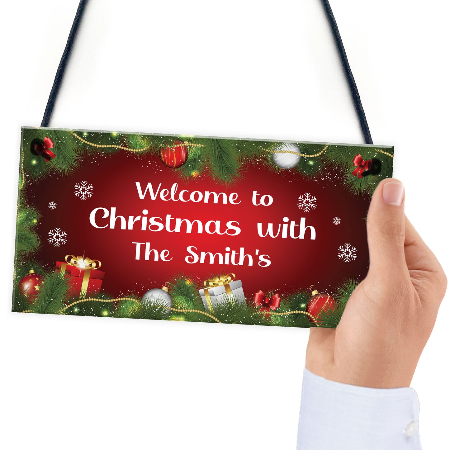 PERSONALISED Family Sign For Christmas Hanging Christmas Decor
