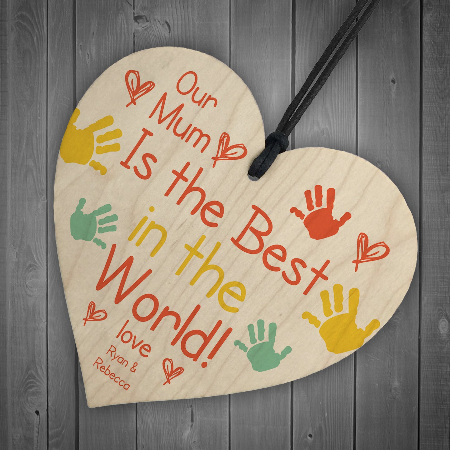 Personalised Best Mum Wood Heart Mothers Day Gift For Mum