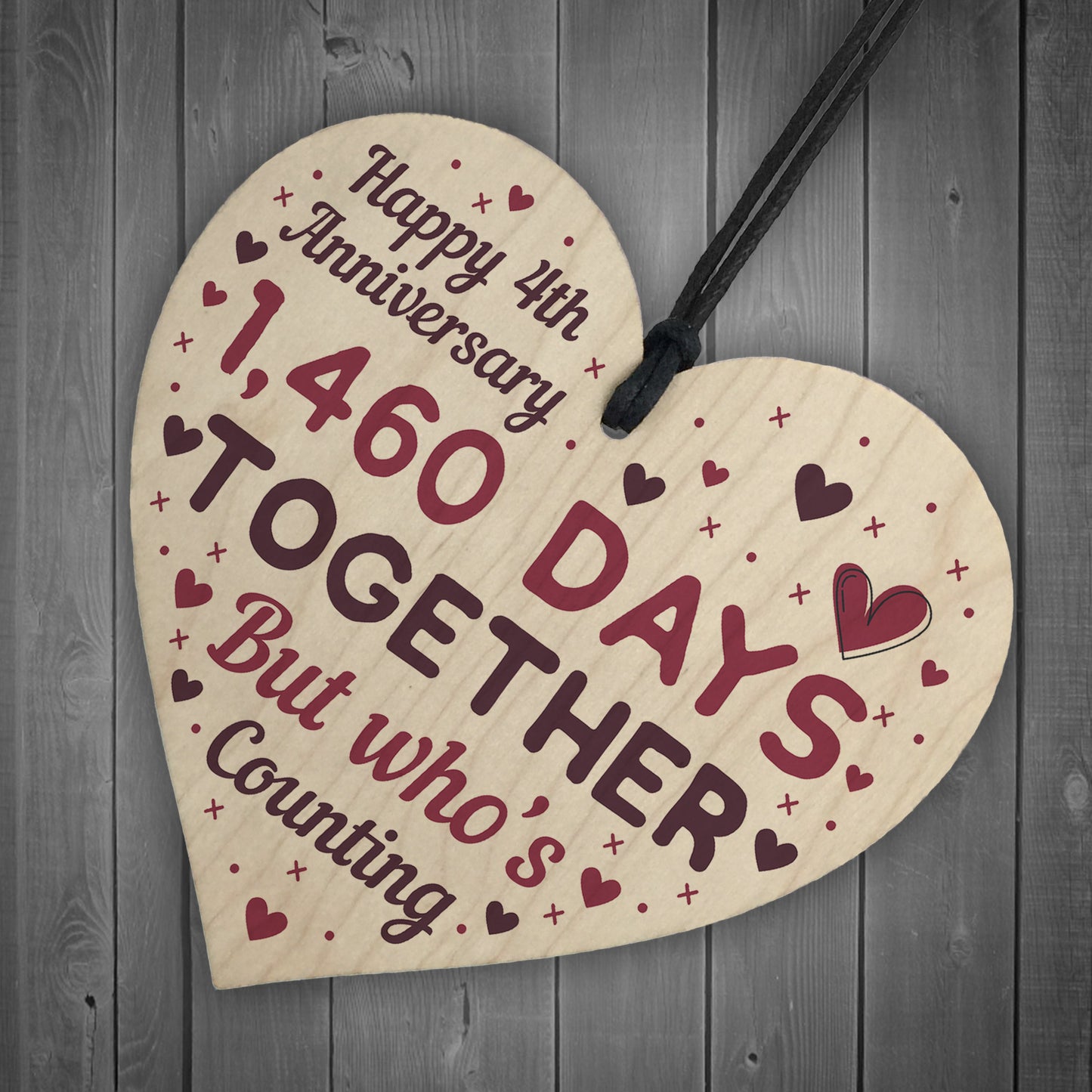 Handmade Wood Heart Gift To Celebrate 4th Wedding Anniversary