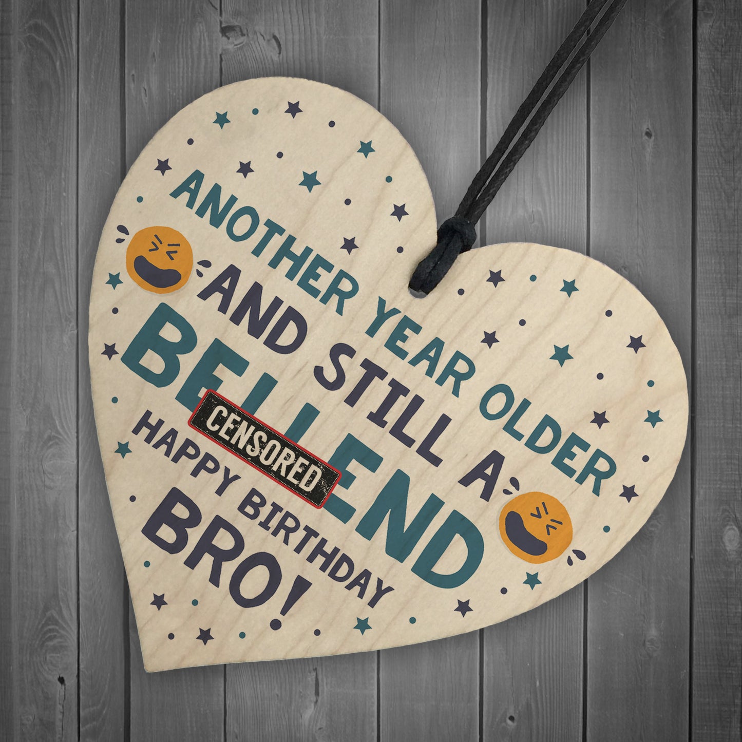 Brother Gifts Funny Novelty Wood Heart Birthday Gift From Sister