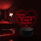 2nd Valentines Day Together Heart LED 16 Colour Changing Boyfrie