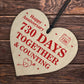 2nd Anniversary Gift Wooden Hanging Heart Gift For Boyfriend