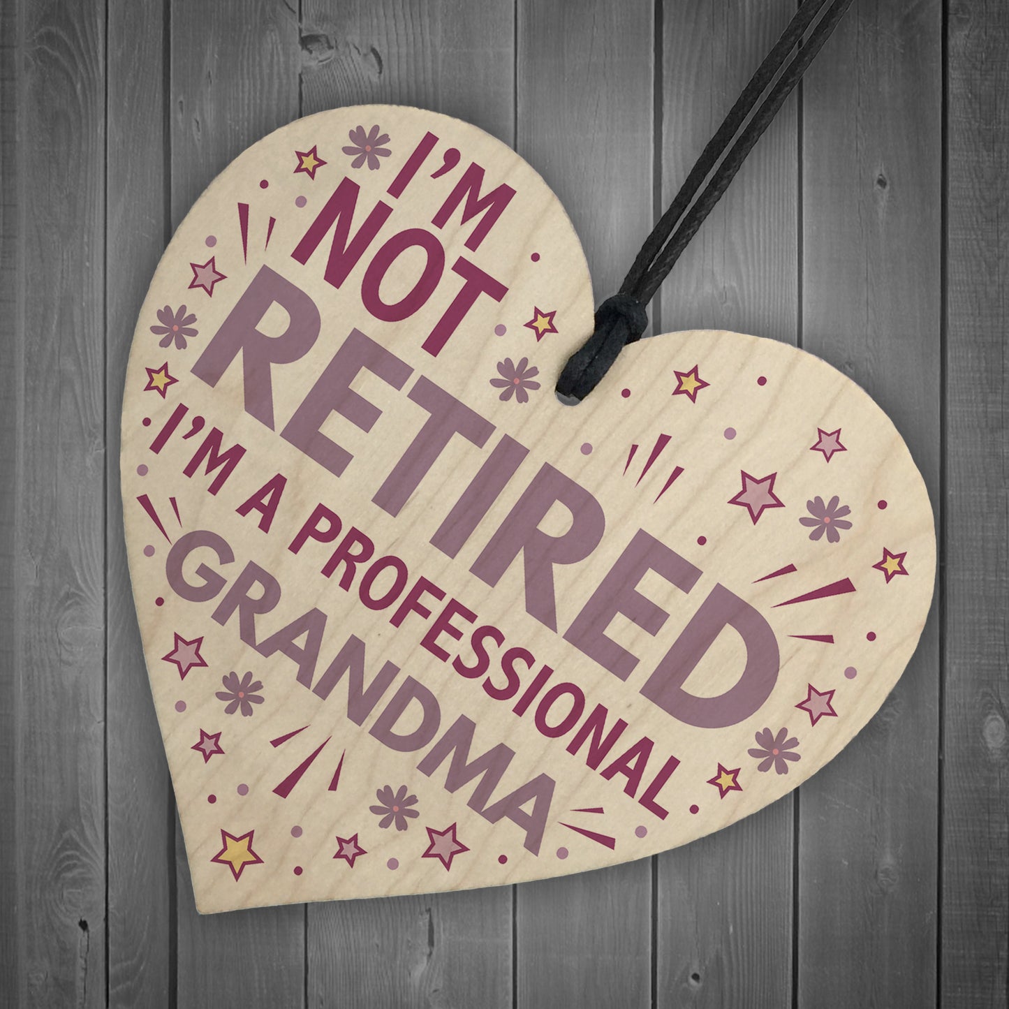 GRANDMA Gift Wooden Heart Plaque Grandma Birthday Xmas Gift