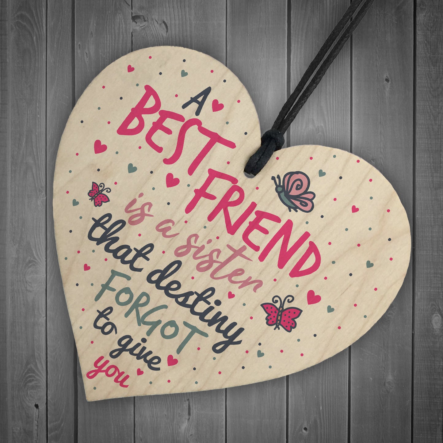 A Best FRIEND Sister Gifts Wood Heart Christmas Friendship Gift