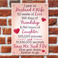 1st Wedding Anniversary Plaque Husband Wife Gift For Her Women