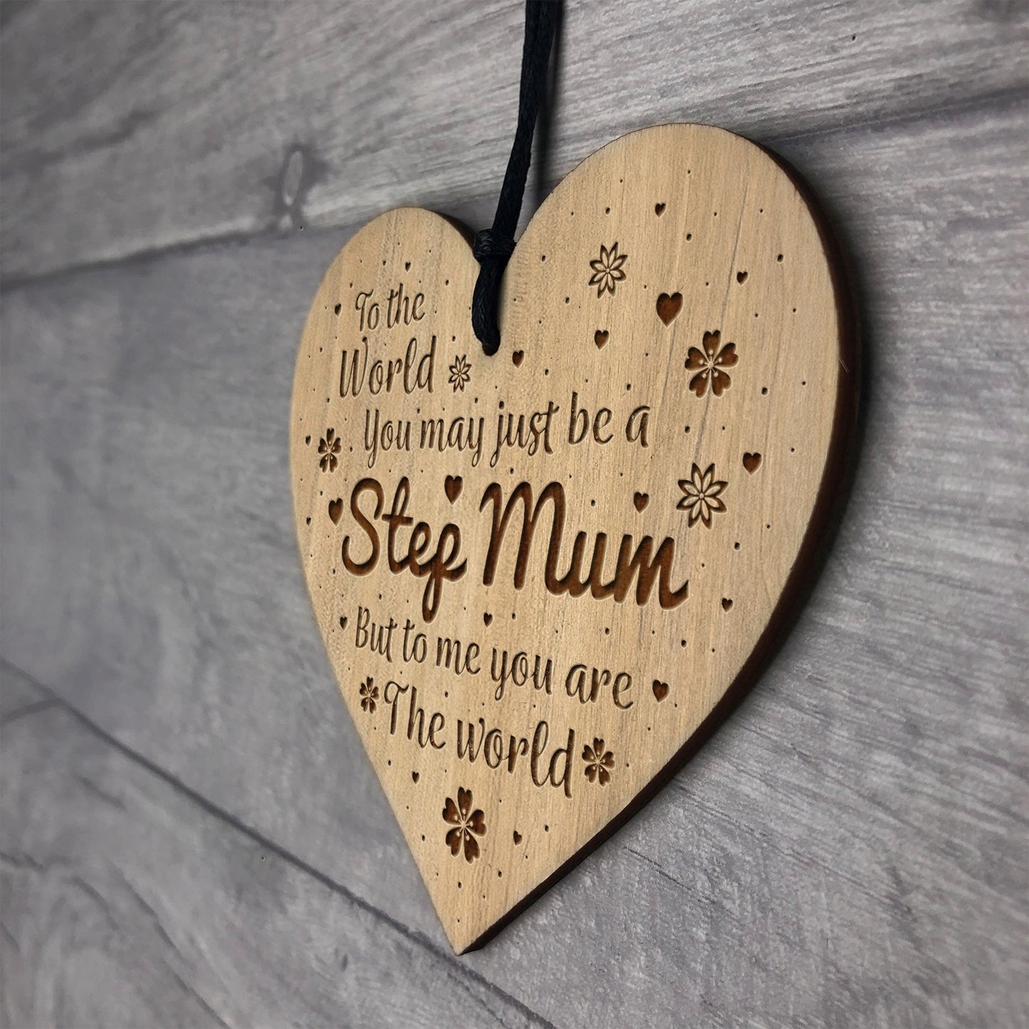 Gift For Step Mum Birthday Christmas Engraved Heart Thank You
