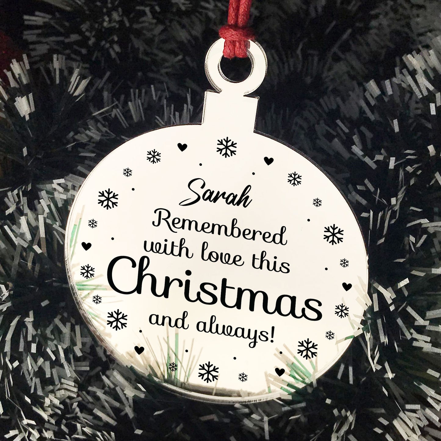 Personalised Hanging Memorial Christmas Decoration Mum Dad Nan