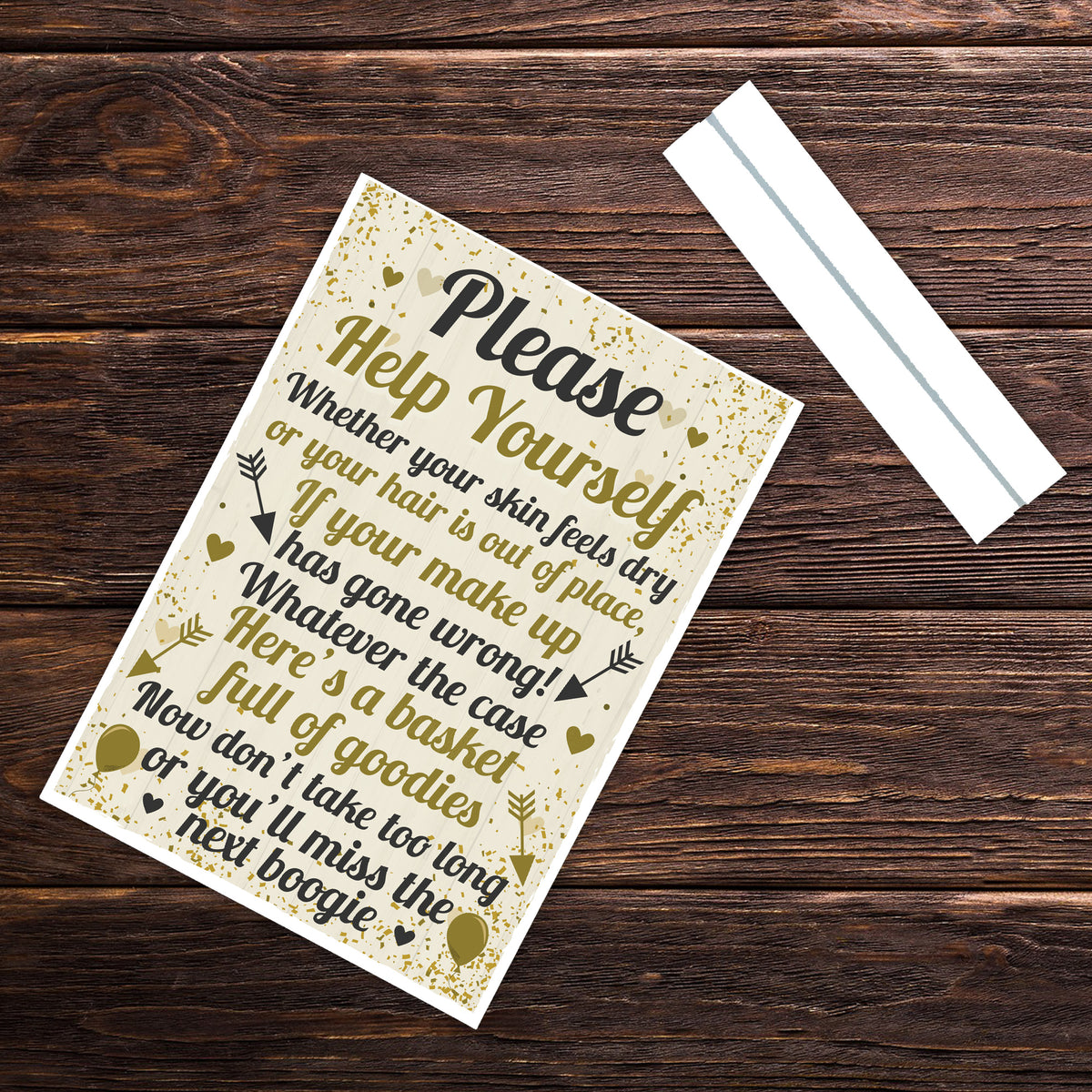 Toileties Sign Wedding toiletries sign | Honestweddingadvice.com
