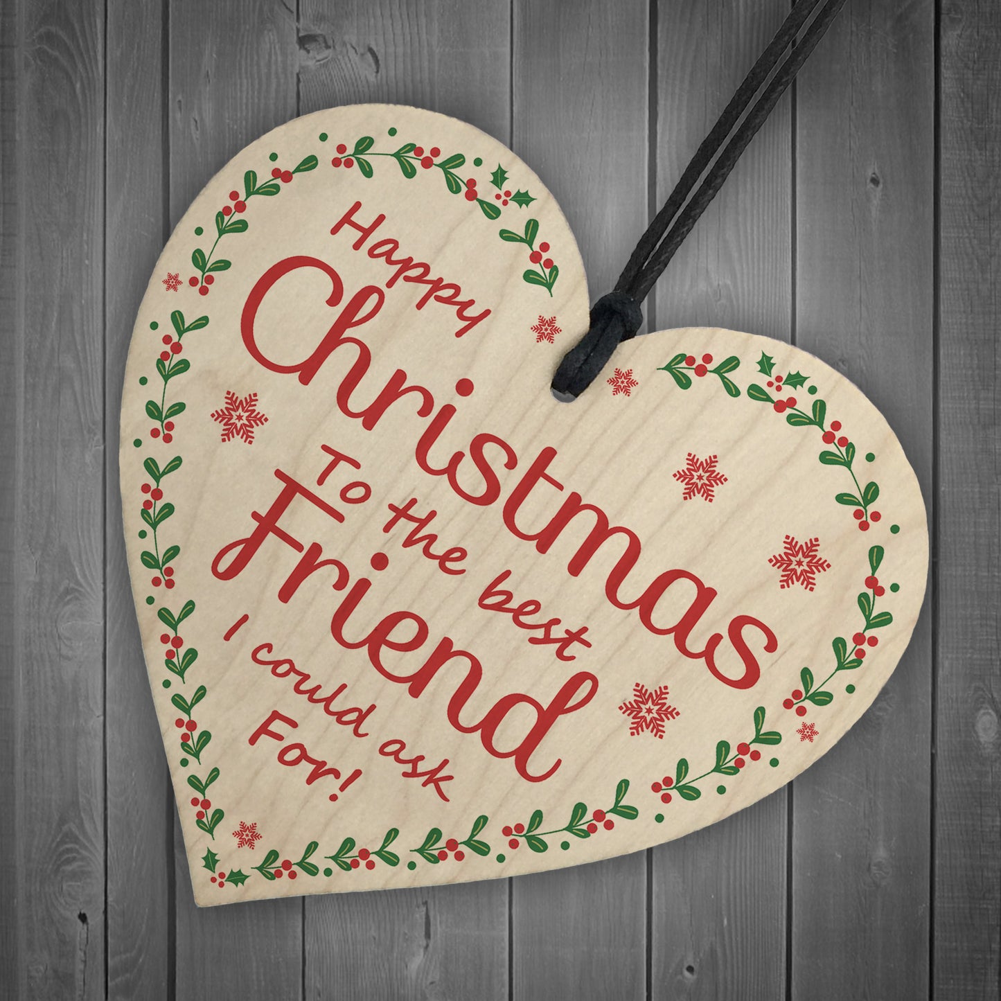 Christmas Best Friend Gift Wood Heart Gift For Friend Tree Decor