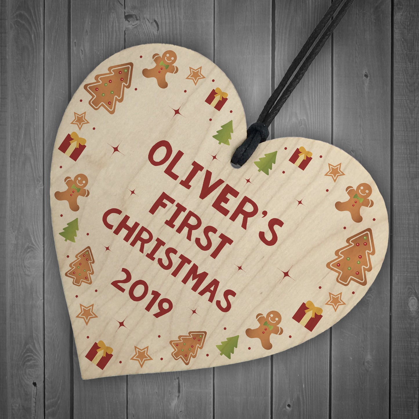 Personalised 1st Christmas Bauble Gift For Daughter Son Heart