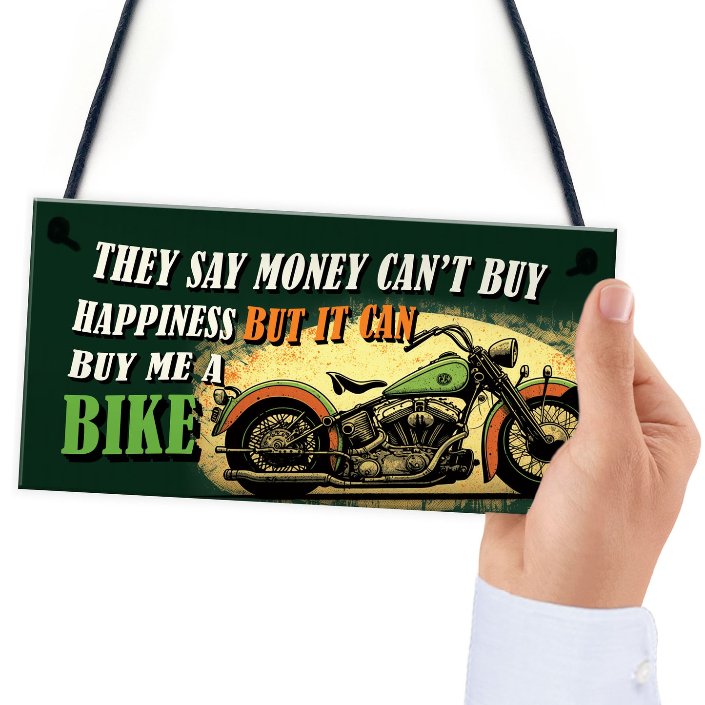 Funny Motorcycle Sign Novelty Motorbike Decor for Garage