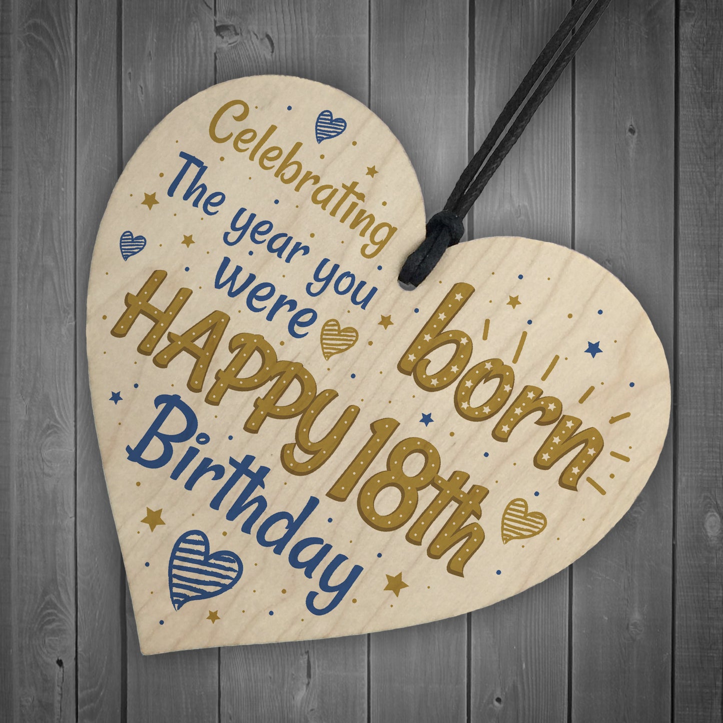 Handmade 18th Birthday Wooden Heart Sign Card Friendship Gift