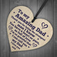 Dad Gifts Hanging Wood Heart Birthday Fathers Day Gift For Dad