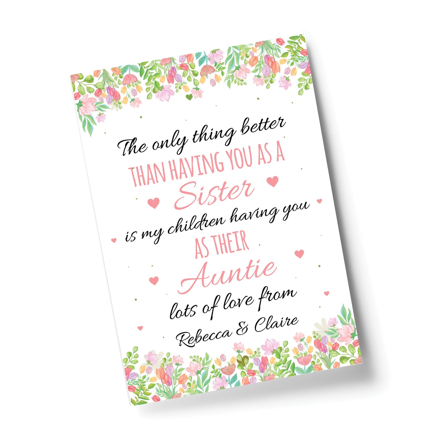 Personalised Auntie Gift Print Birthday Xmas Gift For Auntie
