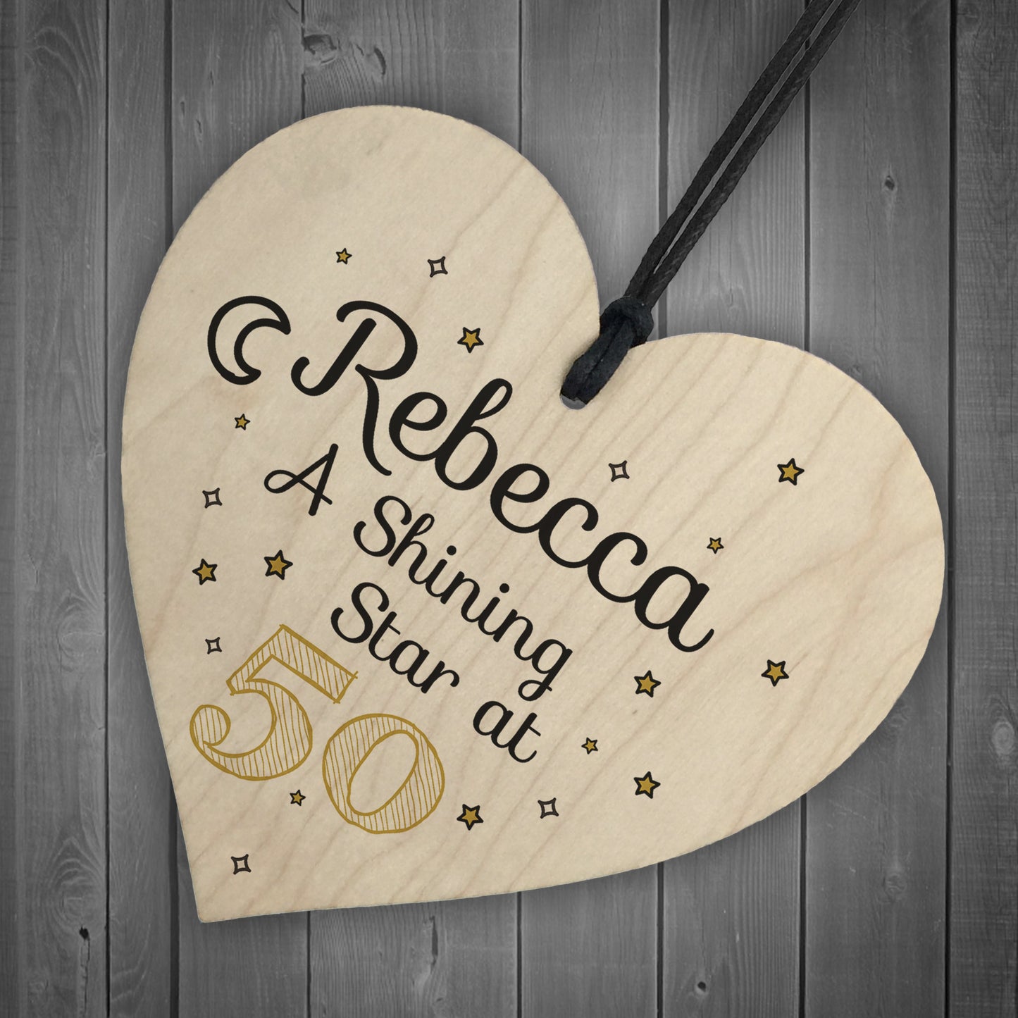 50th Birthday Gifts For Her Wooden Heart Sign Gift For Friend