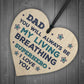 Superhero Dad Wooden Heart Gift For Birthday Fathers Day Novelty