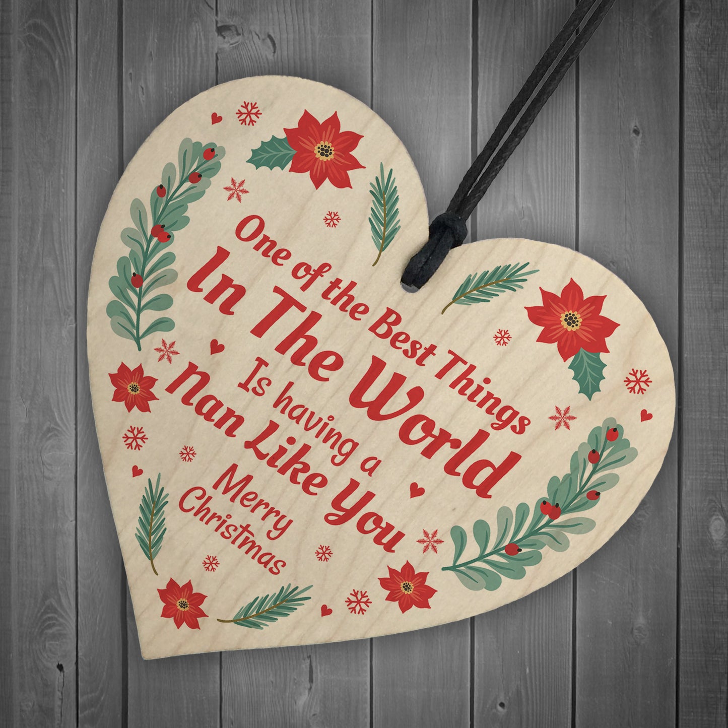 Best Nan Gifts For Christmas Wood Heart Tree Decoration Gifts