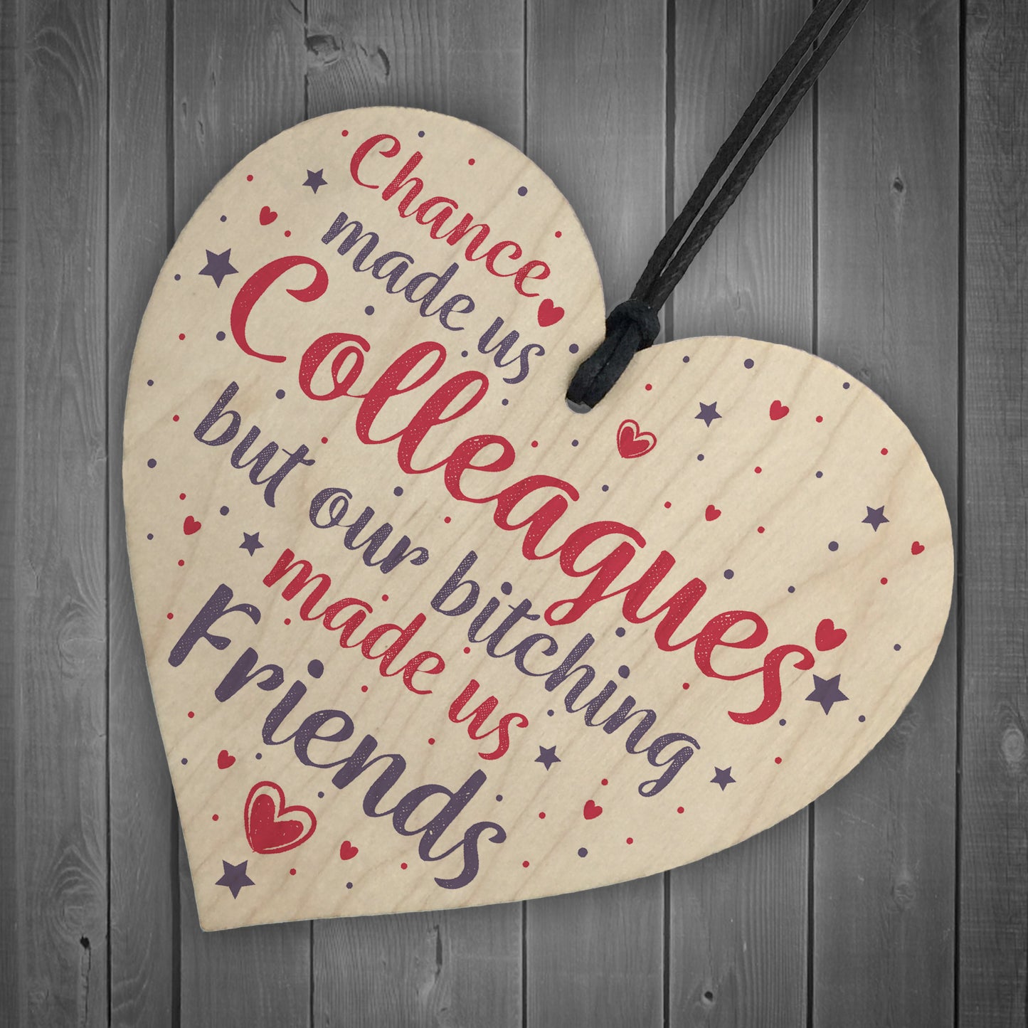 Colleague Work Leaving Gift Wood Heart Plaque Friendship Friend