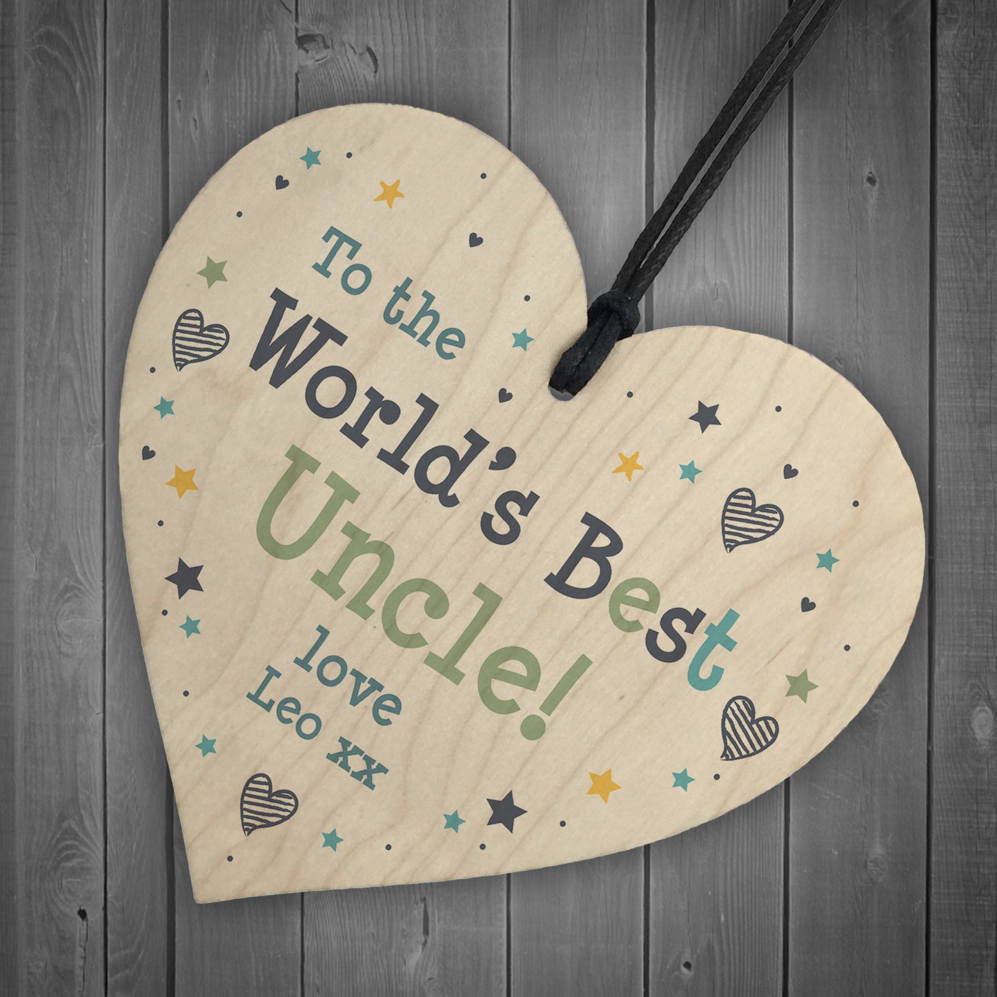 Uncle Gifts For Birthday Wood Heart Thank You Gift Personalised