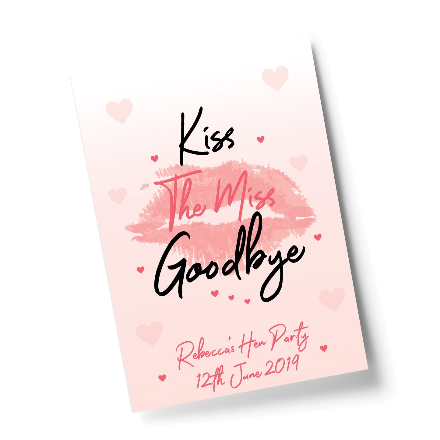 Personalised Kiss The Miss Goodbye Print Hen Party Accessories
