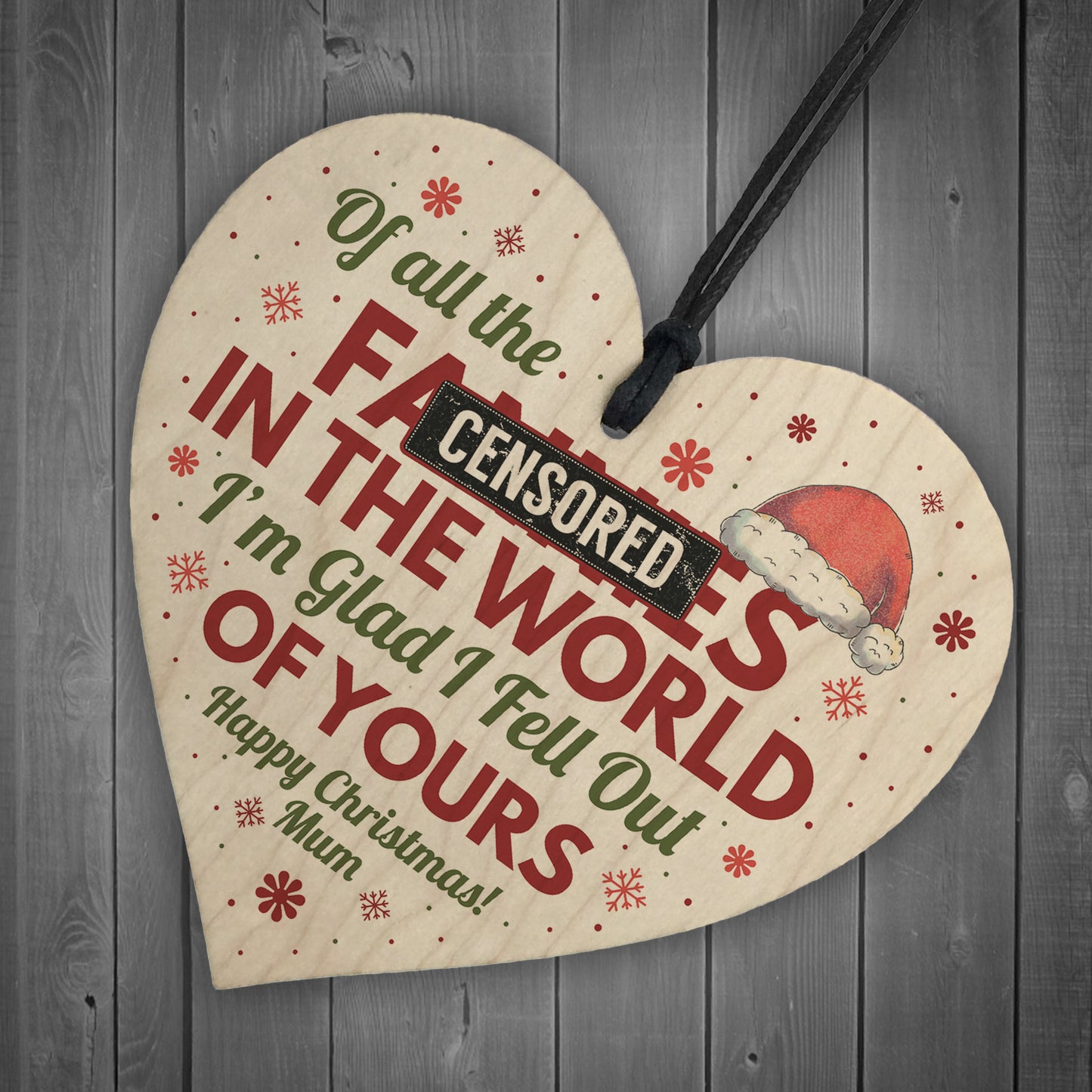 Happy Christmas Rude Gift For Mum Hanging Tree Decoration Bauble
