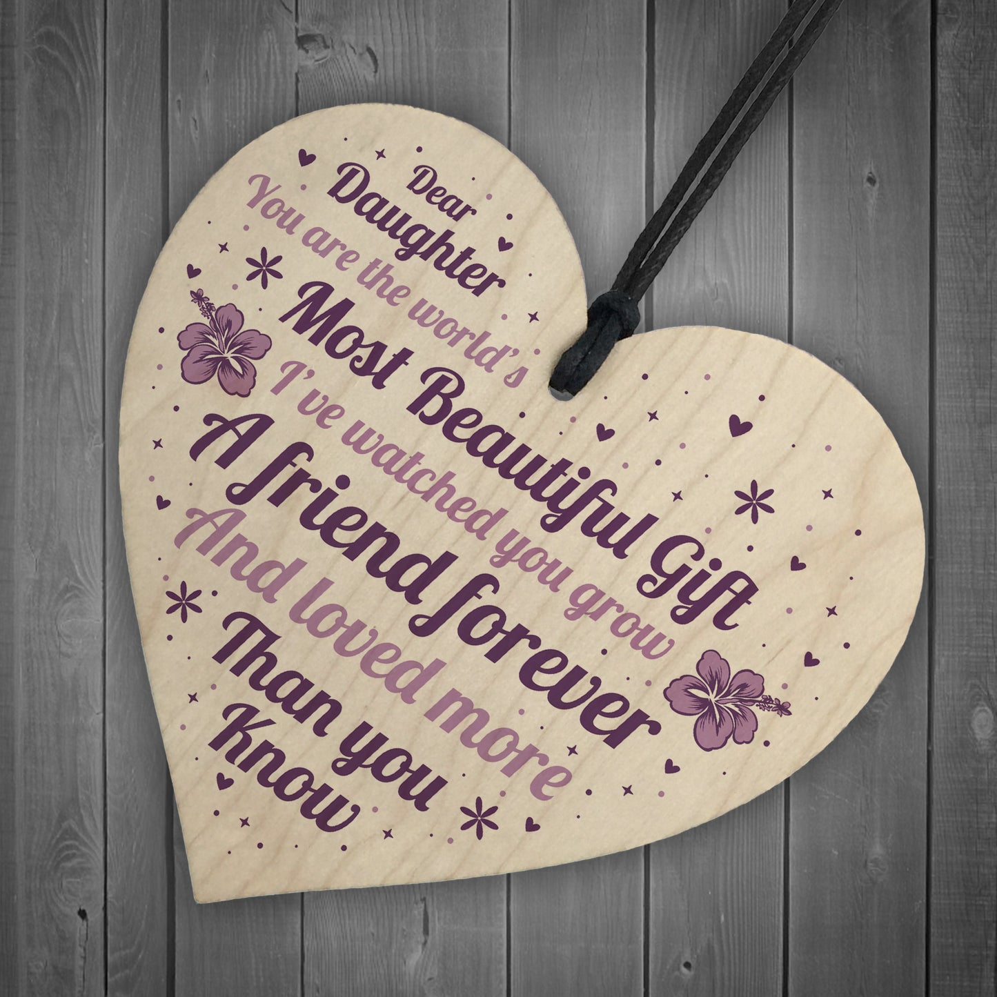 Daughter Gifts For Christmas Birthday Wood Heart Poem Daughter