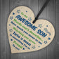 Awesome Son Gifts From Dad Mum Heart Gift For Him 16th 18th