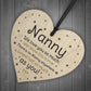 Nanny Gifts For Mothers Day Birthday Novelty Wooden Heart Gift