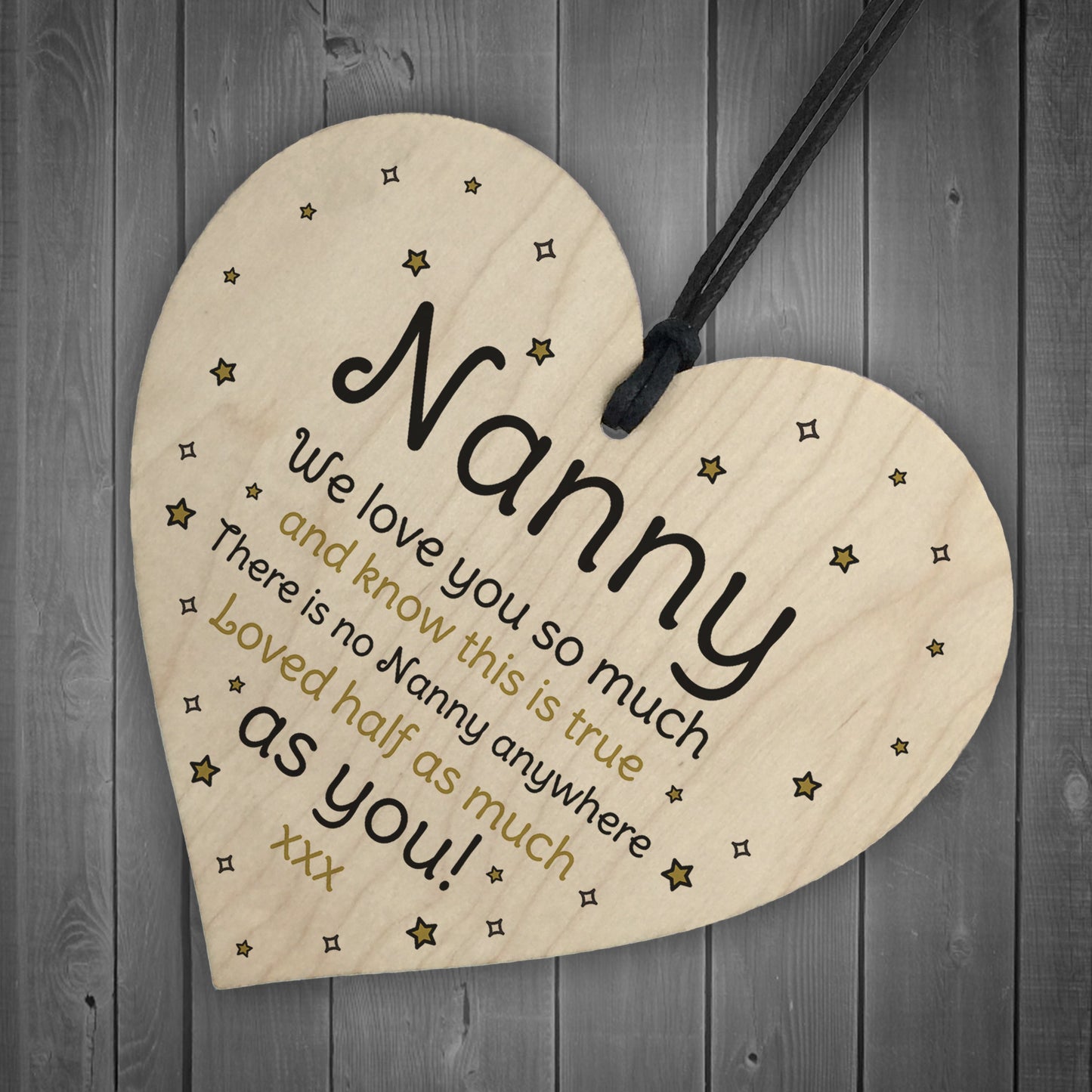 Nanny Gifts For Mothers Day Birthday Novelty Wooden Heart Gift